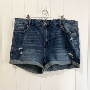 Bloomchic  NWT Denim Distressed Jean Shorts Women size 22 blue